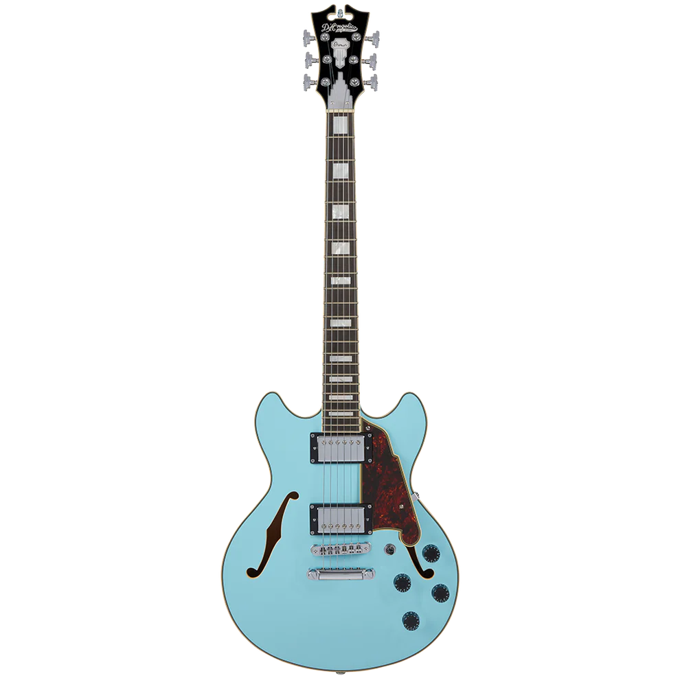 D'Angelico DAPDCIBMCSCB9EX Hollow Premier DC Boardwalk ICE Blue Metallic Electric Guitar