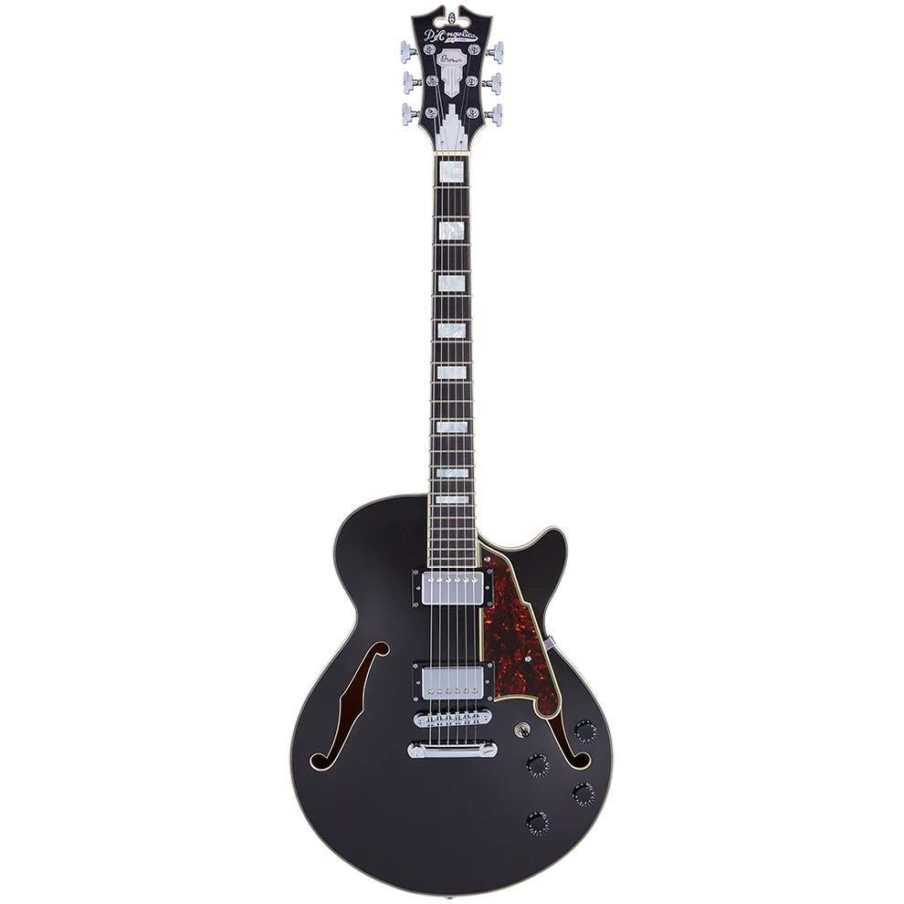 D'Angelico DAPSSBLFCS Hollow Premier SS Stairstep Black Flake Electric Guitar