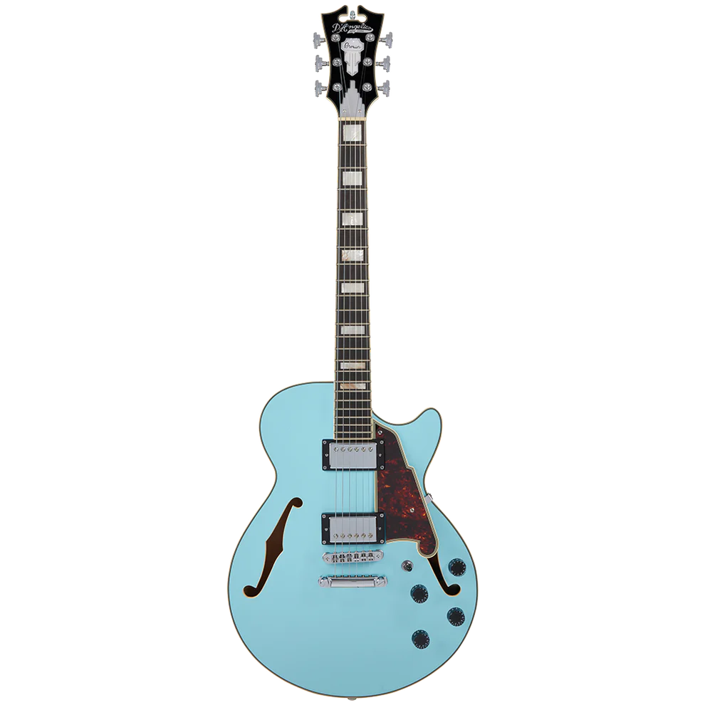 D'Angelico DAPSSSKBCS Hollow Premier SS Stairstep Sky Blue Electric Guitar