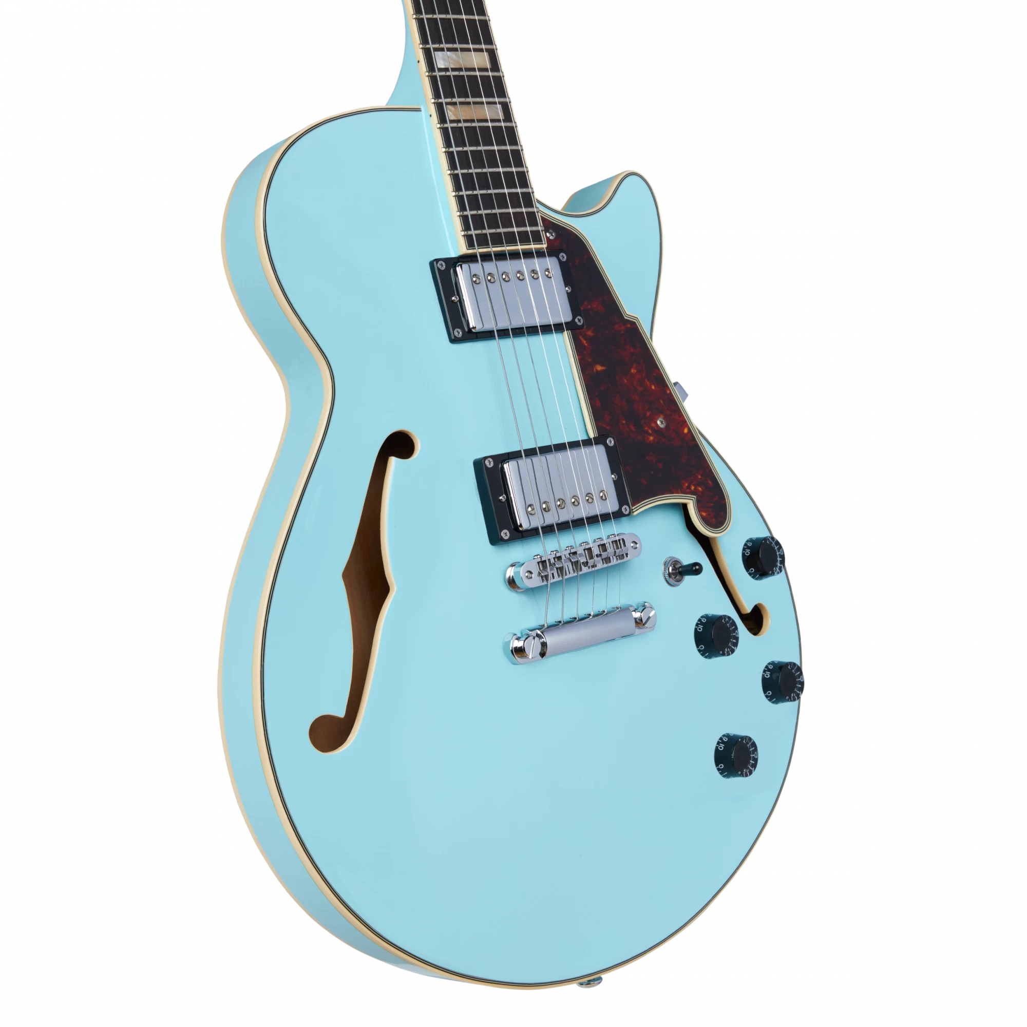 D'Angelico DAPSSSKBCS Hollow Premier SS Stairstep Sky Blue Electric Guitar