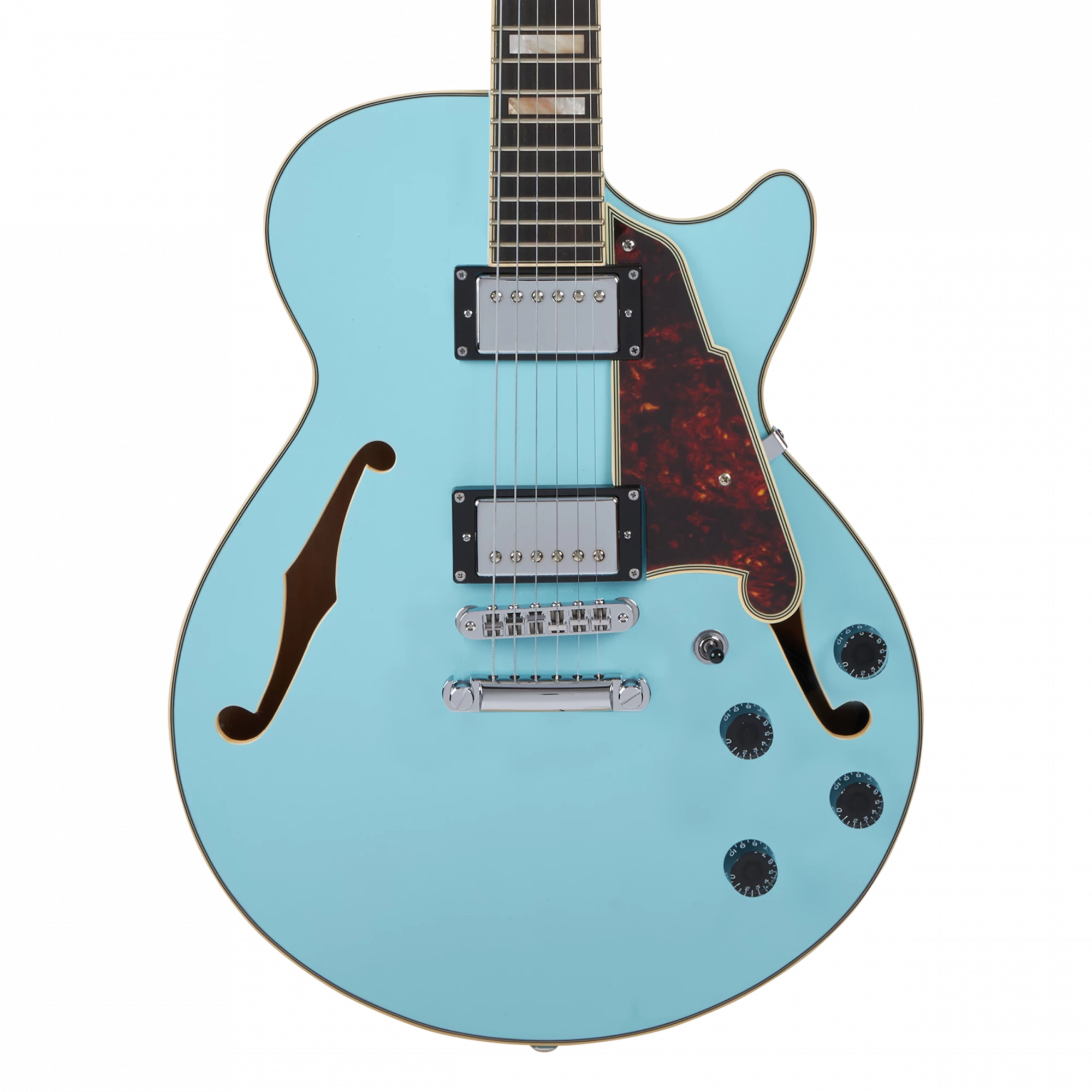 D'Angelico DAPSSSKBCS Hollow Premier SS Stairstep Sky Blue Electric Guitar