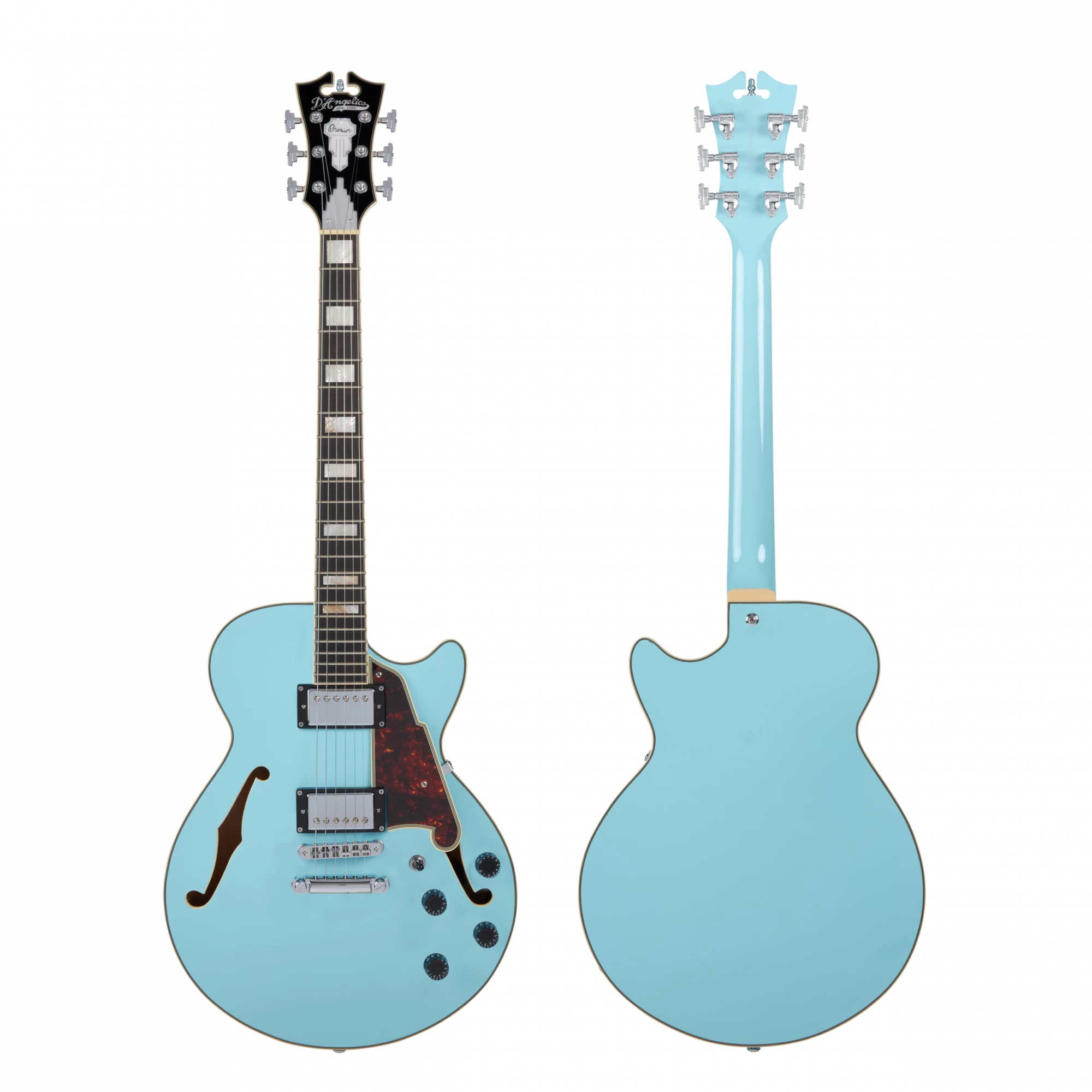 D'Angelico DAPSSSKBCS Hollow Premier SS Stairstep Sky Blue Electric Guitar