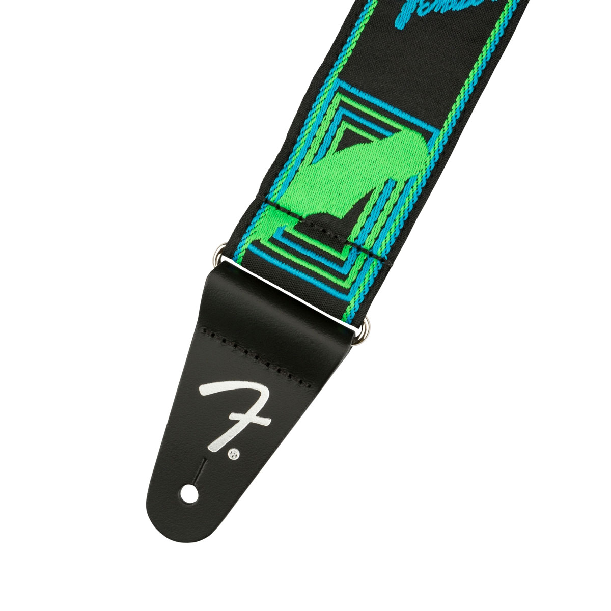 Fender 990681303 Green/Blue Neon Monogrammed Strap