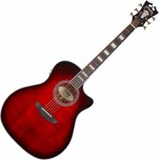 D'Angelico DAPG200TBCBAPS Premier Series Gramercy Trans Black Cherry Burst Cutaway Electro-Acoustic Guitar