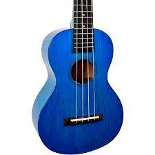 Mahalo MH2TBU Hano Series Trans Blue Concert With Bag Ukulele