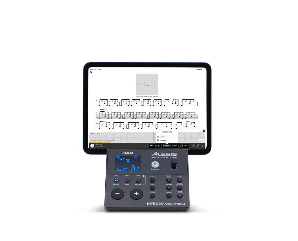 Alesis Nitro Max Eight Piece Kit With Mesh Heads & Bluetooth Electronic Drum Set