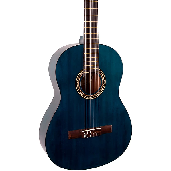 Valencia VC203HTBU 200 Series Classical Hybrid 3/4 Trans Blue Classical Guitar