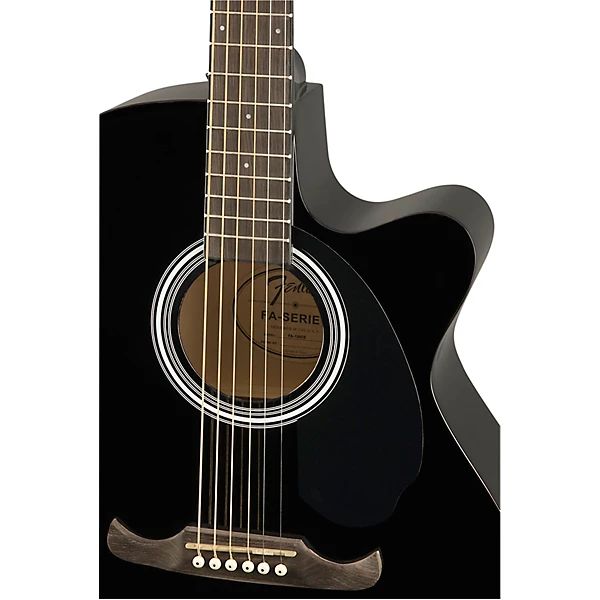 Fender FA-135CE Black Consert Cutaway Electro-Acoustic Guitar