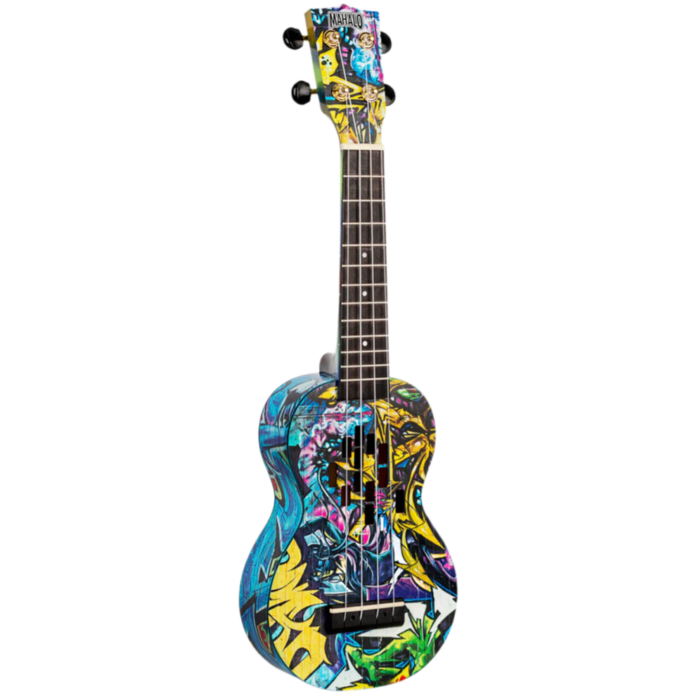 Mahalo MA1GR Art II Series Graffitti Soprano With Bag Ukulele
