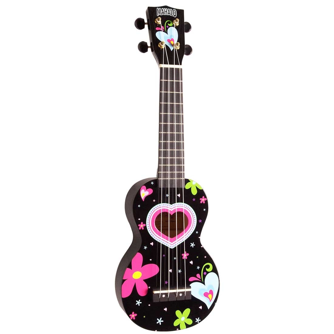 Mahalo MA1HEBK Art Series Heart Black Soprano With Bag Ukulele