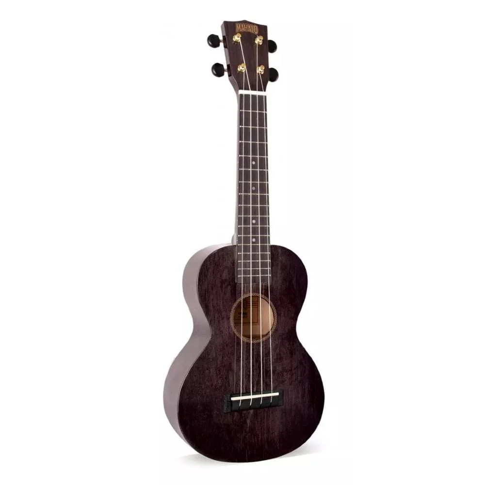 Mahalo MH2VTTBK Hano Series Trans Black EQ Concert With Padded Bag Ukulele