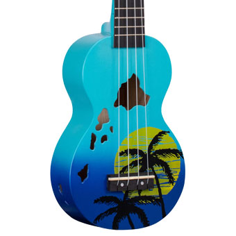 Mahalo MD1HABUB Hawaii Blue Burst Soprano With Bag Ukulele
