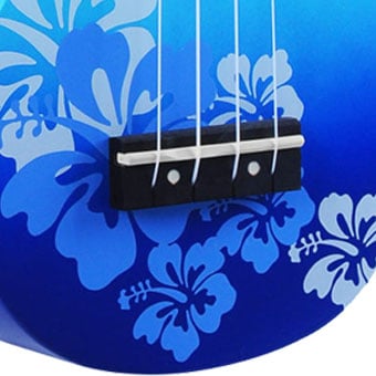 Mahalo MD1HBBUB Hibiscus Blue Burst Soprano With Bag Ukulele