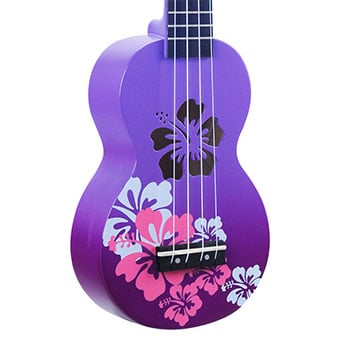 Mahalo MD1HBPPB Hibiscus Purple Burst Soprano With Bag Ukulele