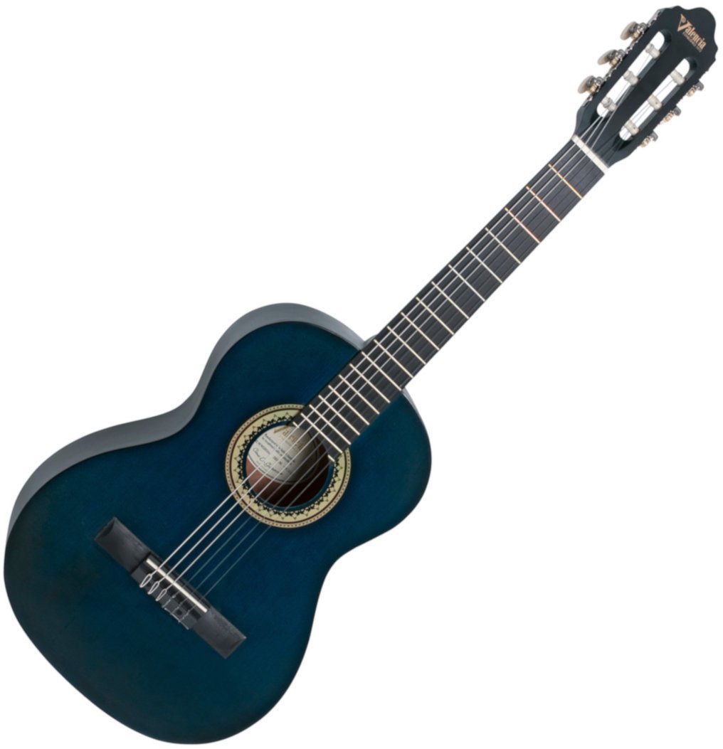 Valencia VC203TBU 200 Series 3/4 Trans Blue Classical Guitar