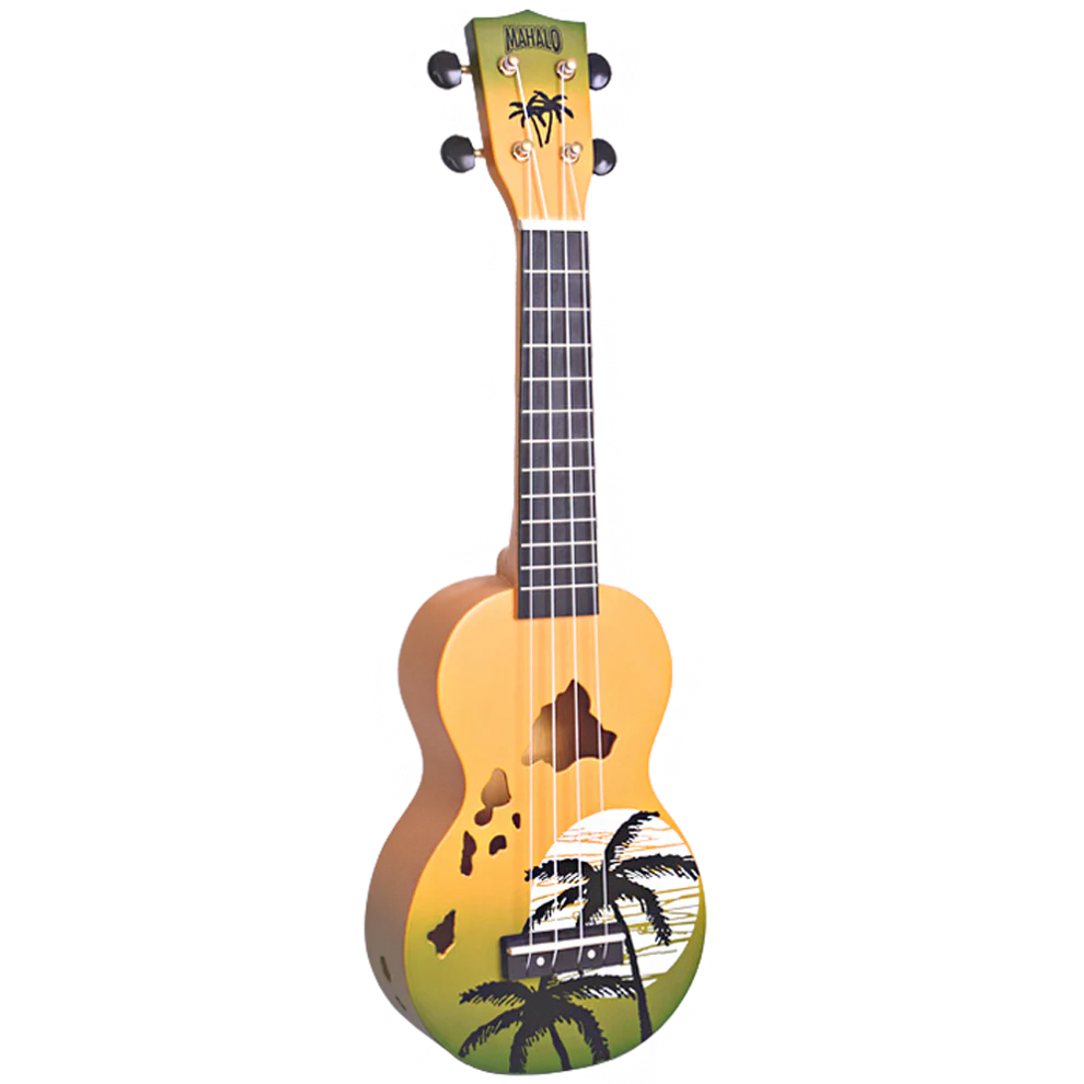 Mahalo MD1HAGNB Hawaii Green Burst Soprano With Bag Ukulele