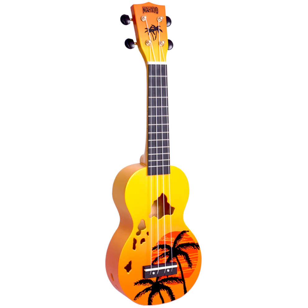 Mahalo MD1HAORB Hawaii Orange Burst Soprano With Bag Ukulele