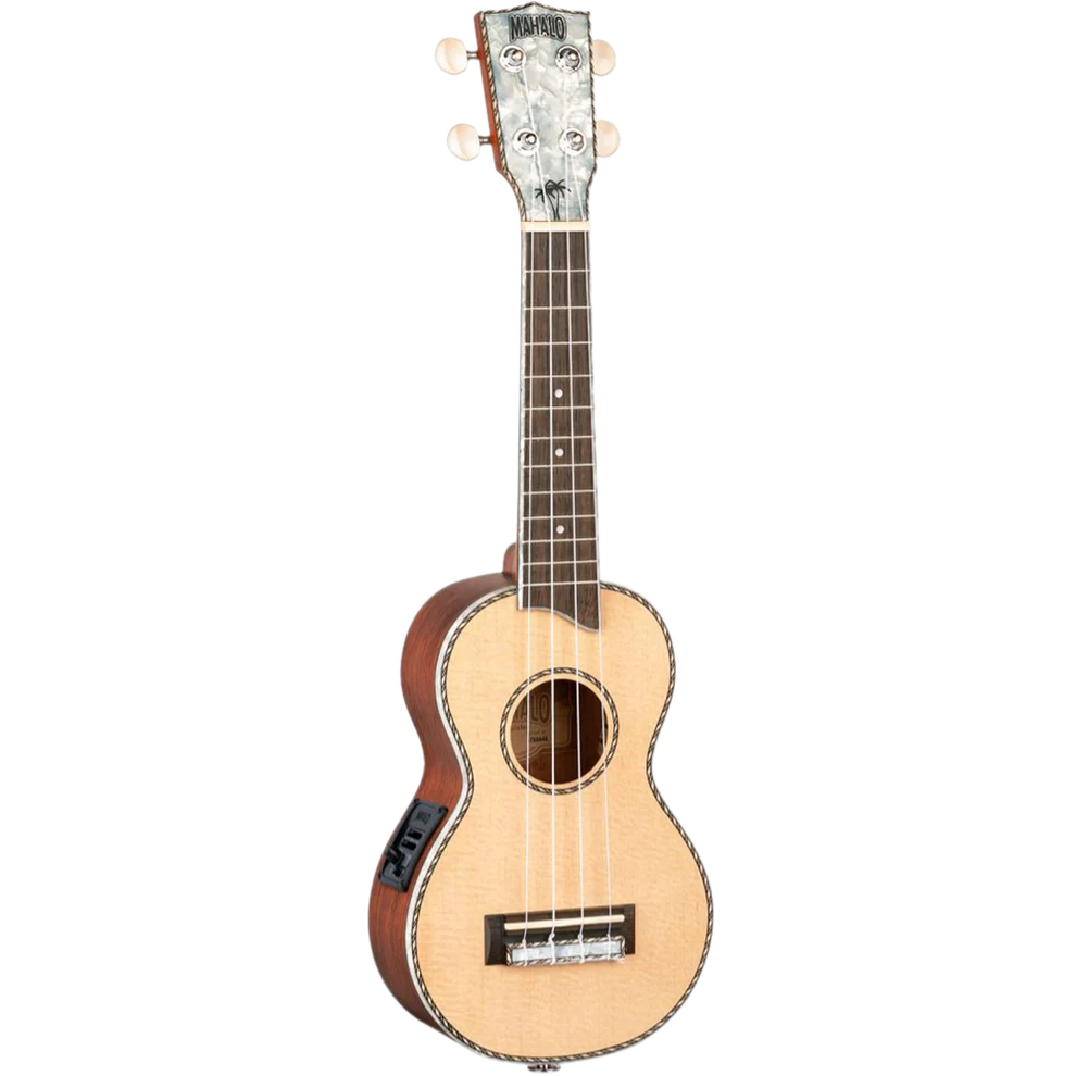 Mahalo MP1E Pearl Series Natural MEQ2 Electronics Soprano With Bag Ukulele