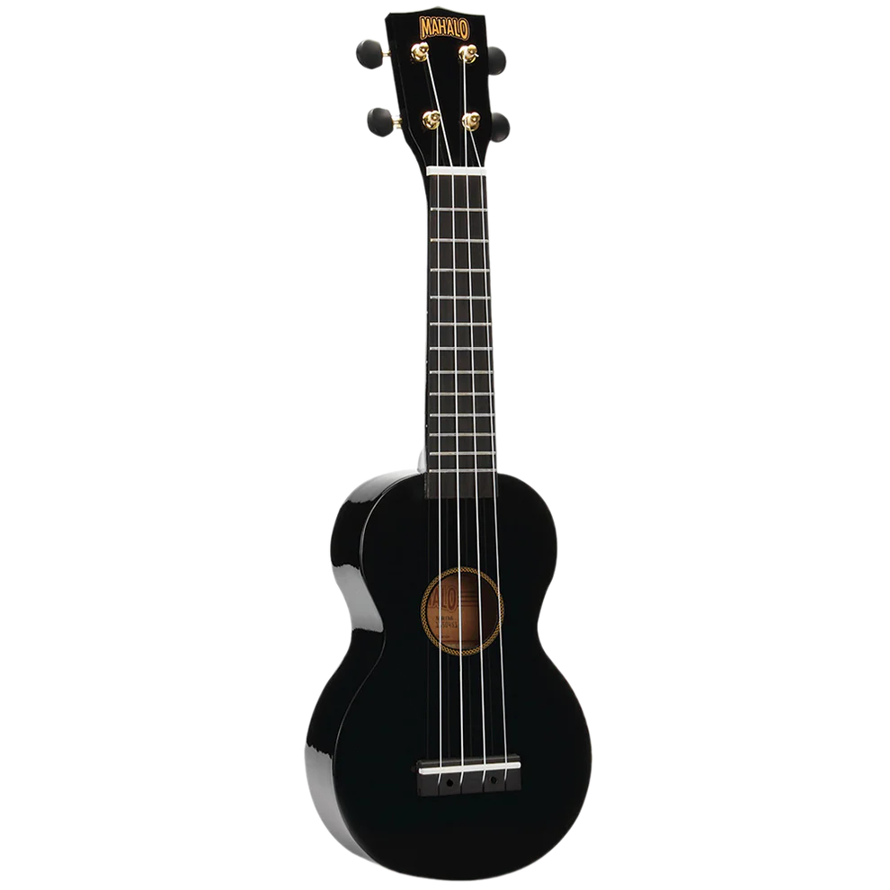 Mahalo MR1BK Rainbow Series Soprano Black With Bag Ukulele