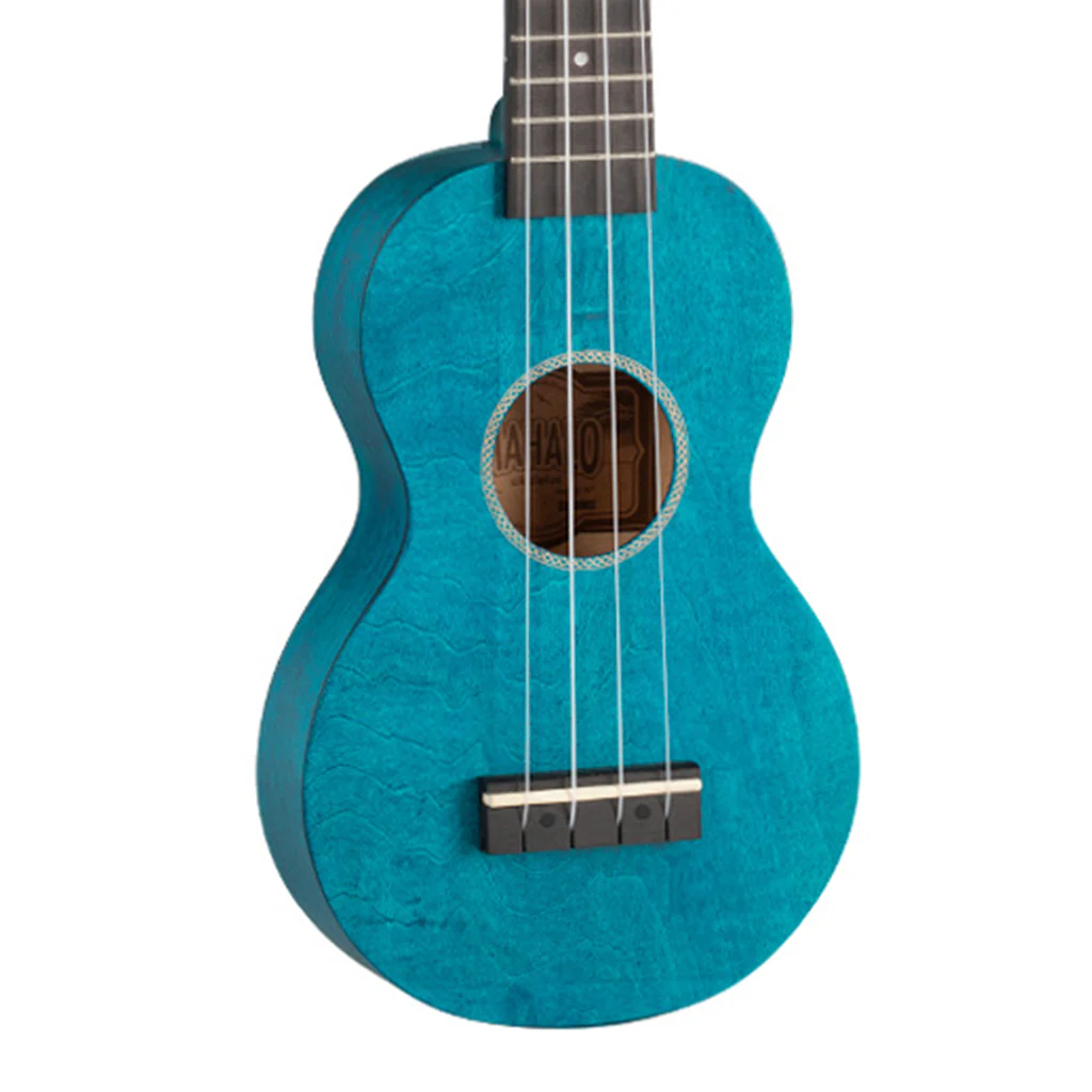 Mahalo MS1TBU Slimline Series Trans Blue Soprano With Bag Ukulele