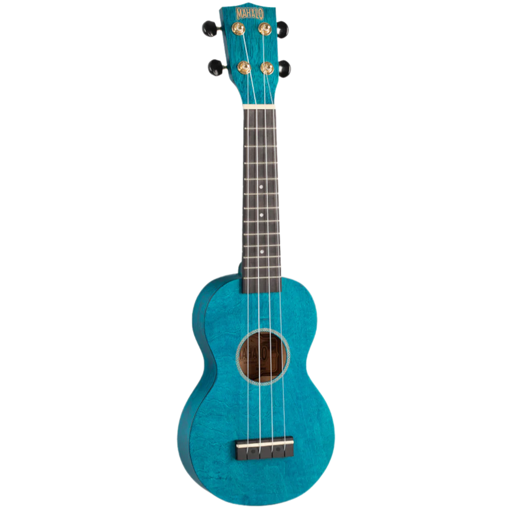Mahalo MS1TBU Slimline Series Trans Blue Soprano With Bag Ukulele