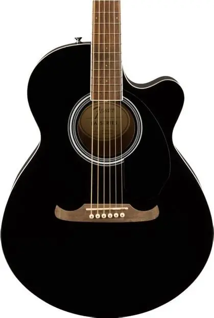 Fender FA-135CE Black Consert Cutaway Electro-Acoustic Guitar