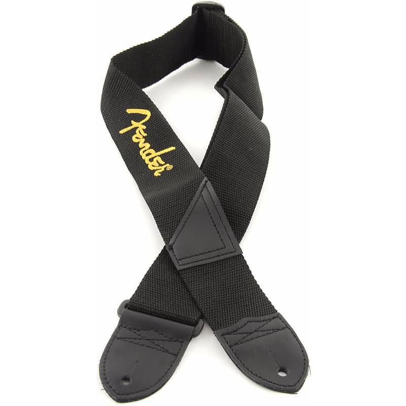 Fender 990662070 BLK/YELLOW Poly Guitar Strap