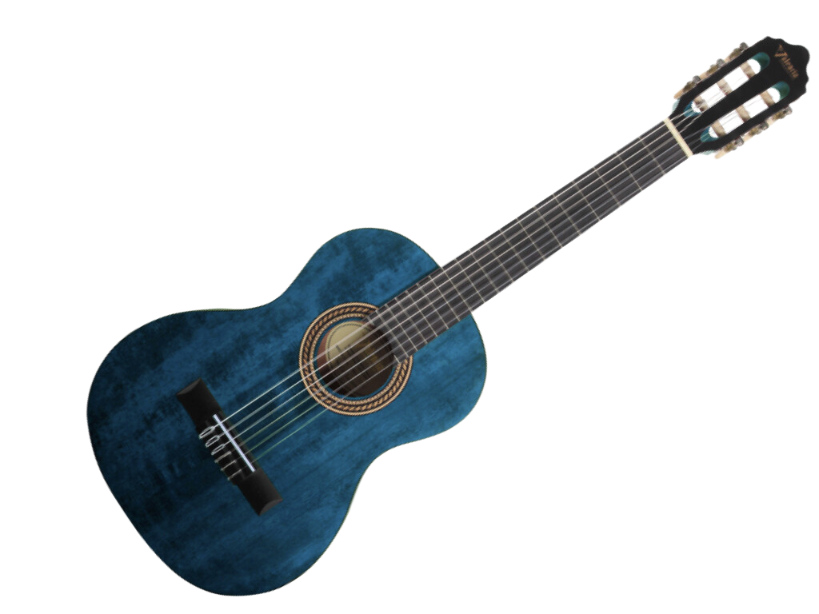 Valencia VC201TBU 200 Series 1/4 Trans Blue Classical Guitar