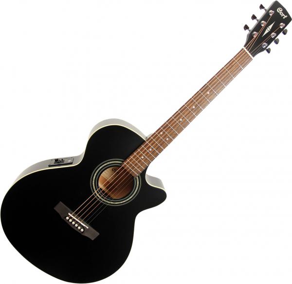 Cort SFX-ME BK W/Bag SFX Series Black Satin With Bag Cutaway Electro-Acoustic Guitar