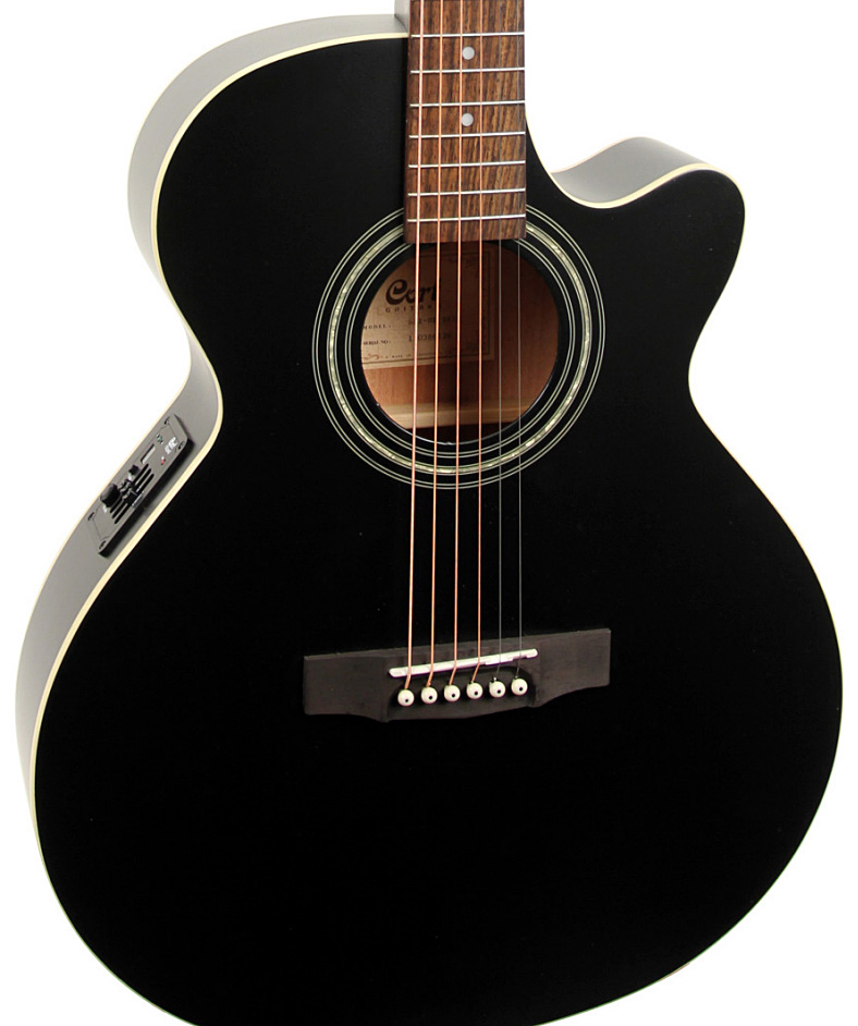 Cort SFX-ME BK W/Bag SFX Series Black Satin With Bag Cutaway Electro-Acoustic Guitar