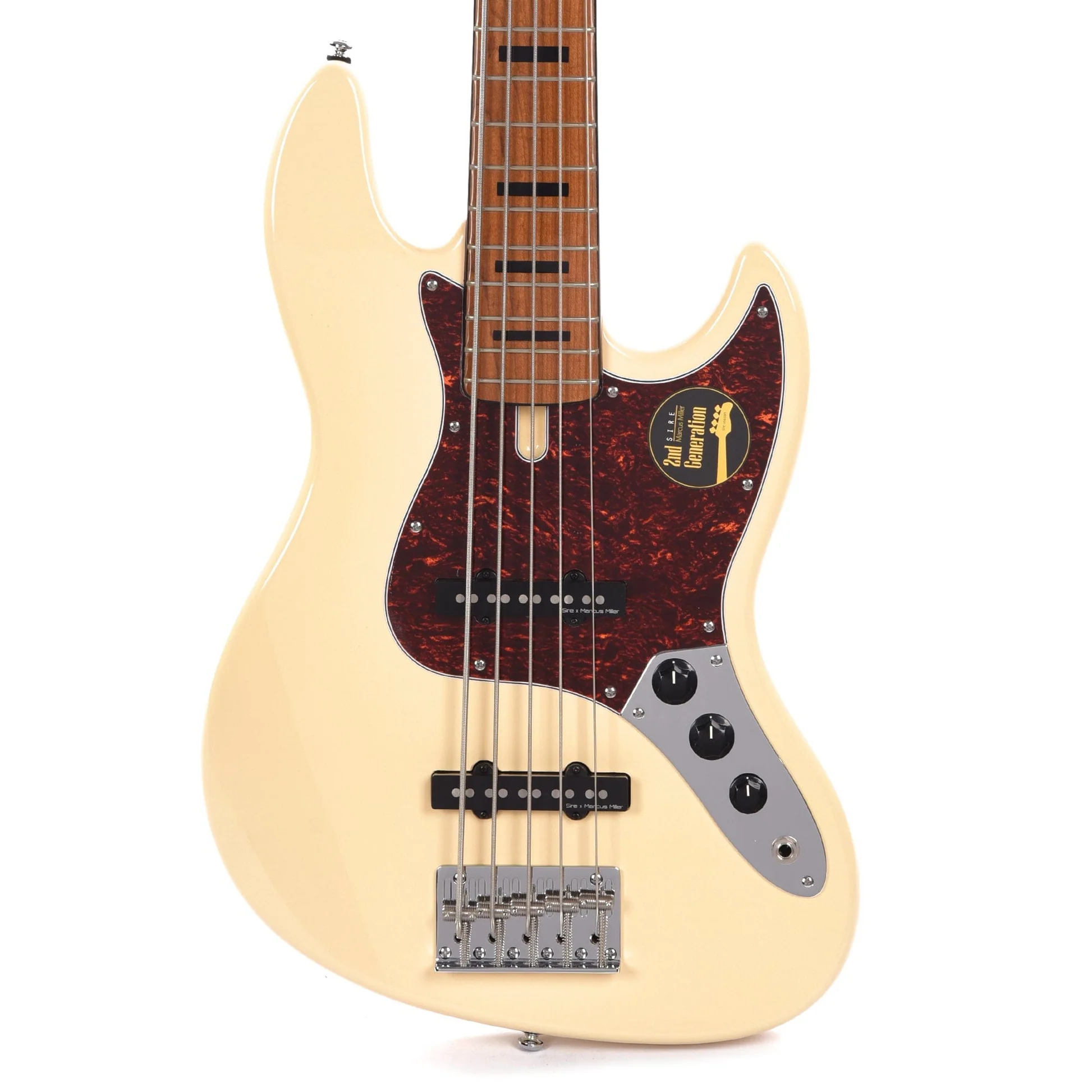 Sire V5 Alder-5 VWH V5 Series 5 String Alder Vintage White Bass Guitar