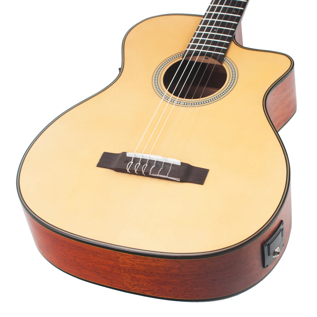 Valencia VA434CE 430 Series 4/4 Cutaway Electronic Natural Classical Guitar
