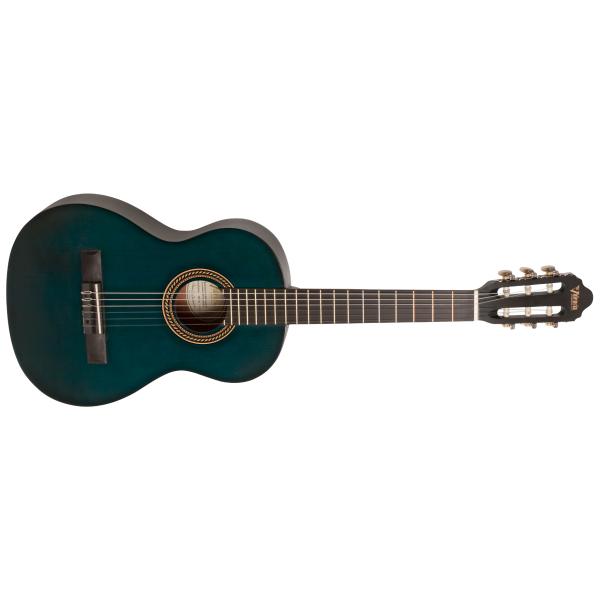 Valencia VC203TBU 200 Series 3/4 Trans Blue Classical Guitar