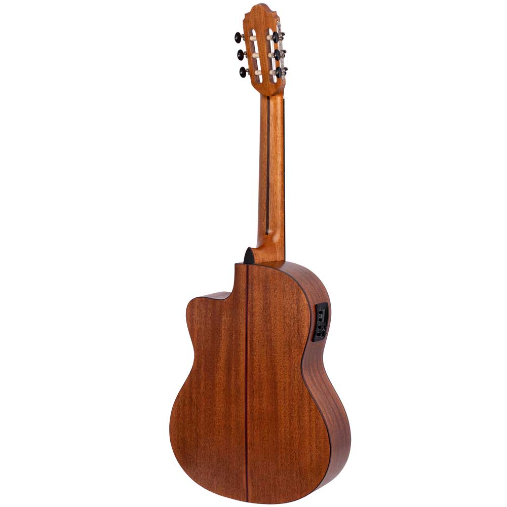 Valencia VC704CE 704 Series 4/4 Solid Top Cutaway Electronic Natural Classical Guitar