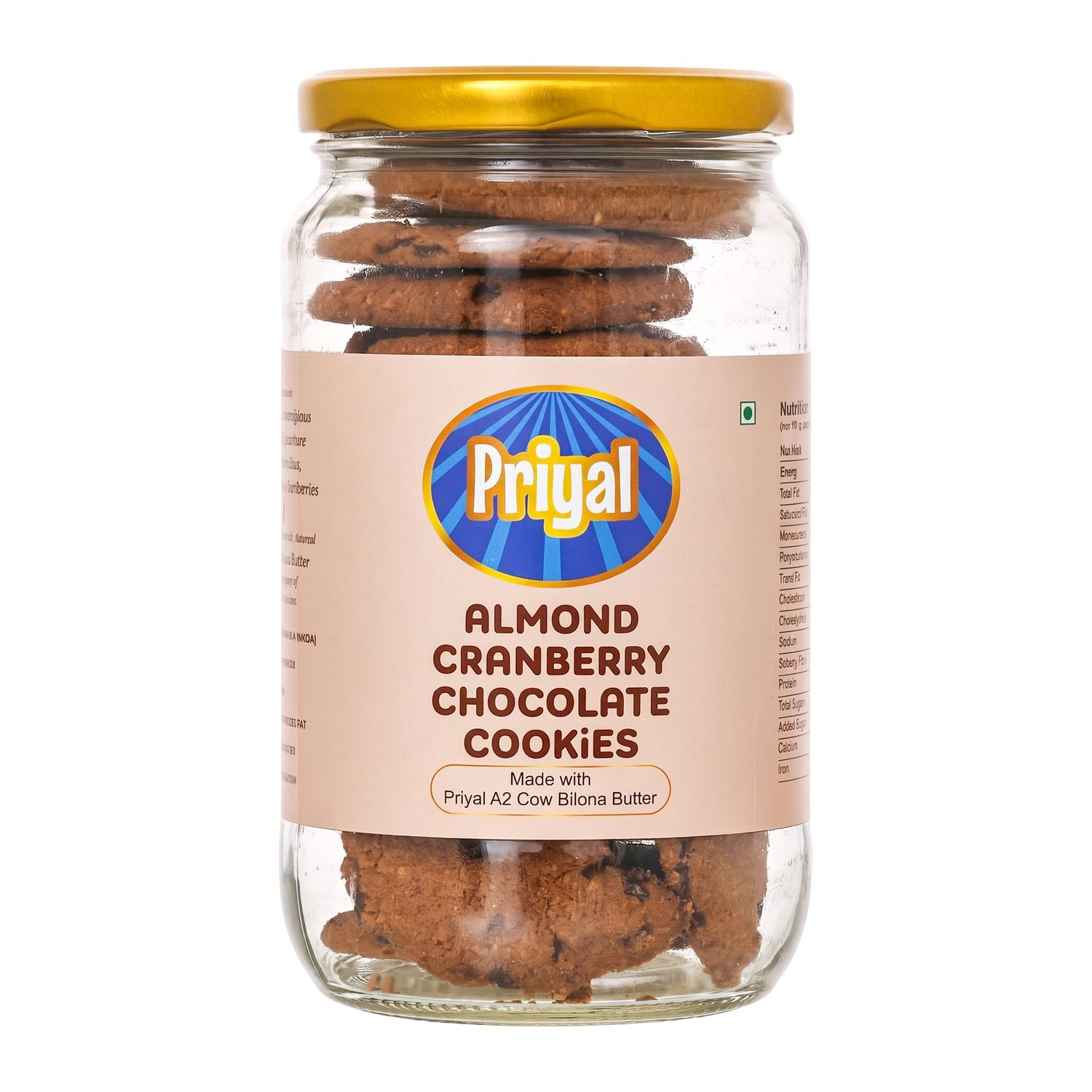 Trial Pack Almond Cranberry Chocolate Cookies 255 g   Complimentary Makkhan 200 g