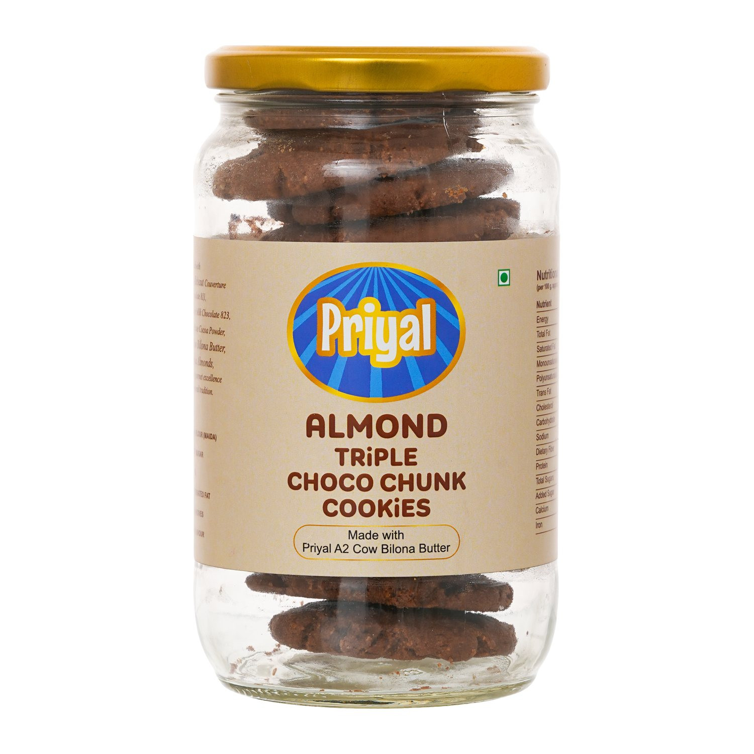 Trial Pack Almond Triple Choco Chunk Cookies 280 g  Complimentary Makkhan 200 g