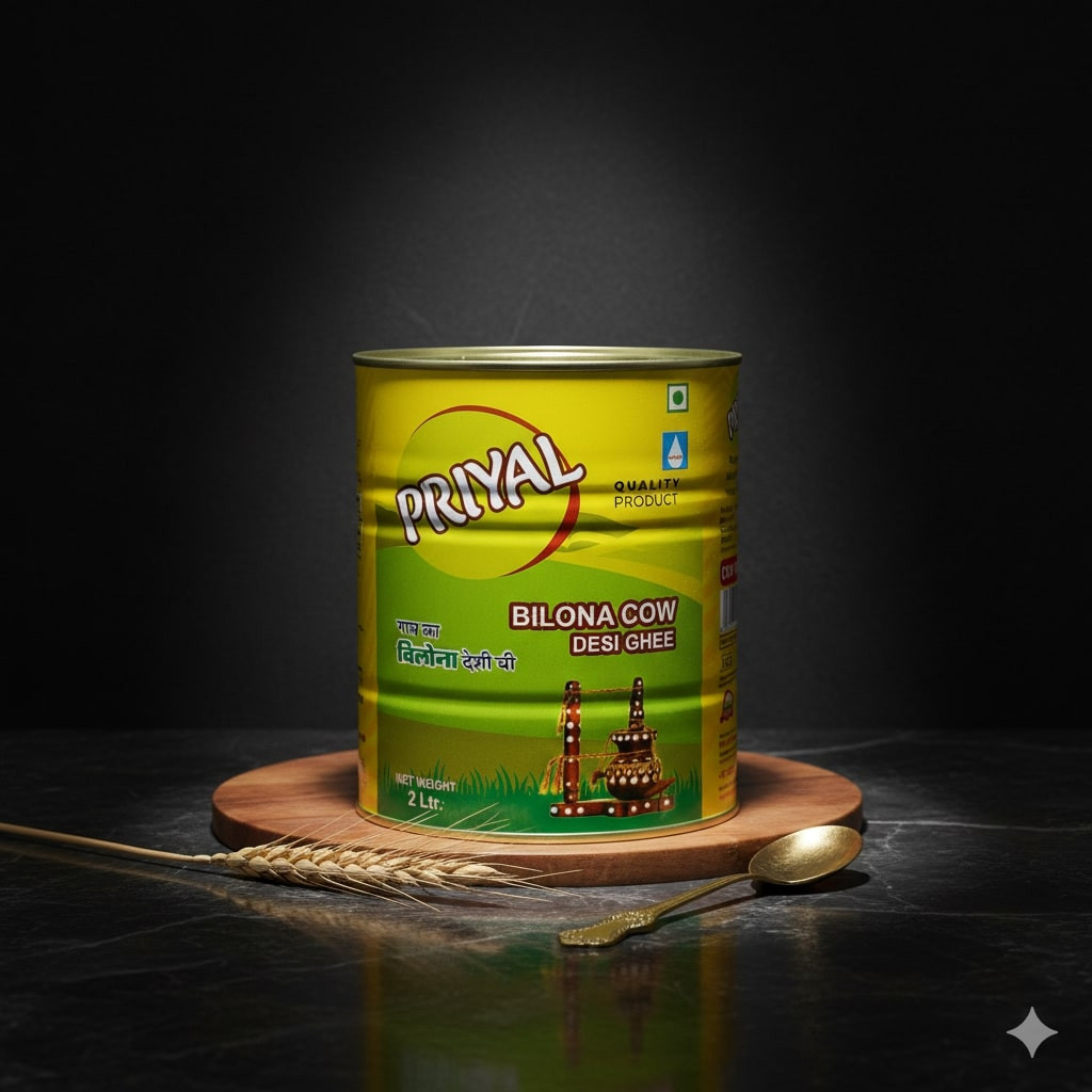 PRIYAL Cow Bilona Desi Ghee 2 Lit Tin