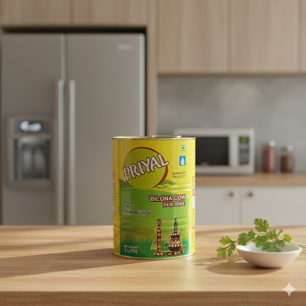 PRIYAL Cow Bilona Desi Ghee 5 Ltr Tin
