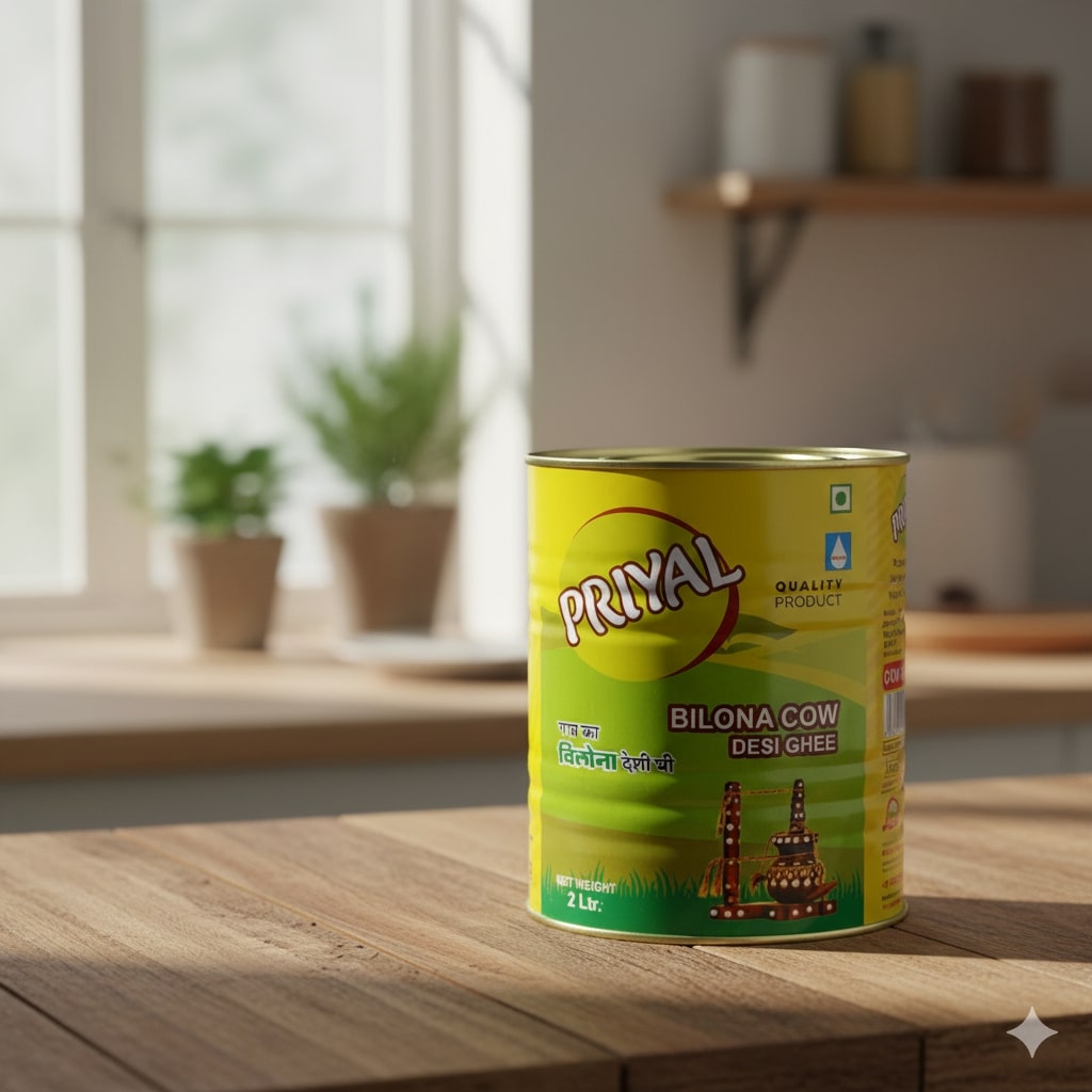 PRIYAL Cow Bilona Desi Ghee 2 Lit Tin