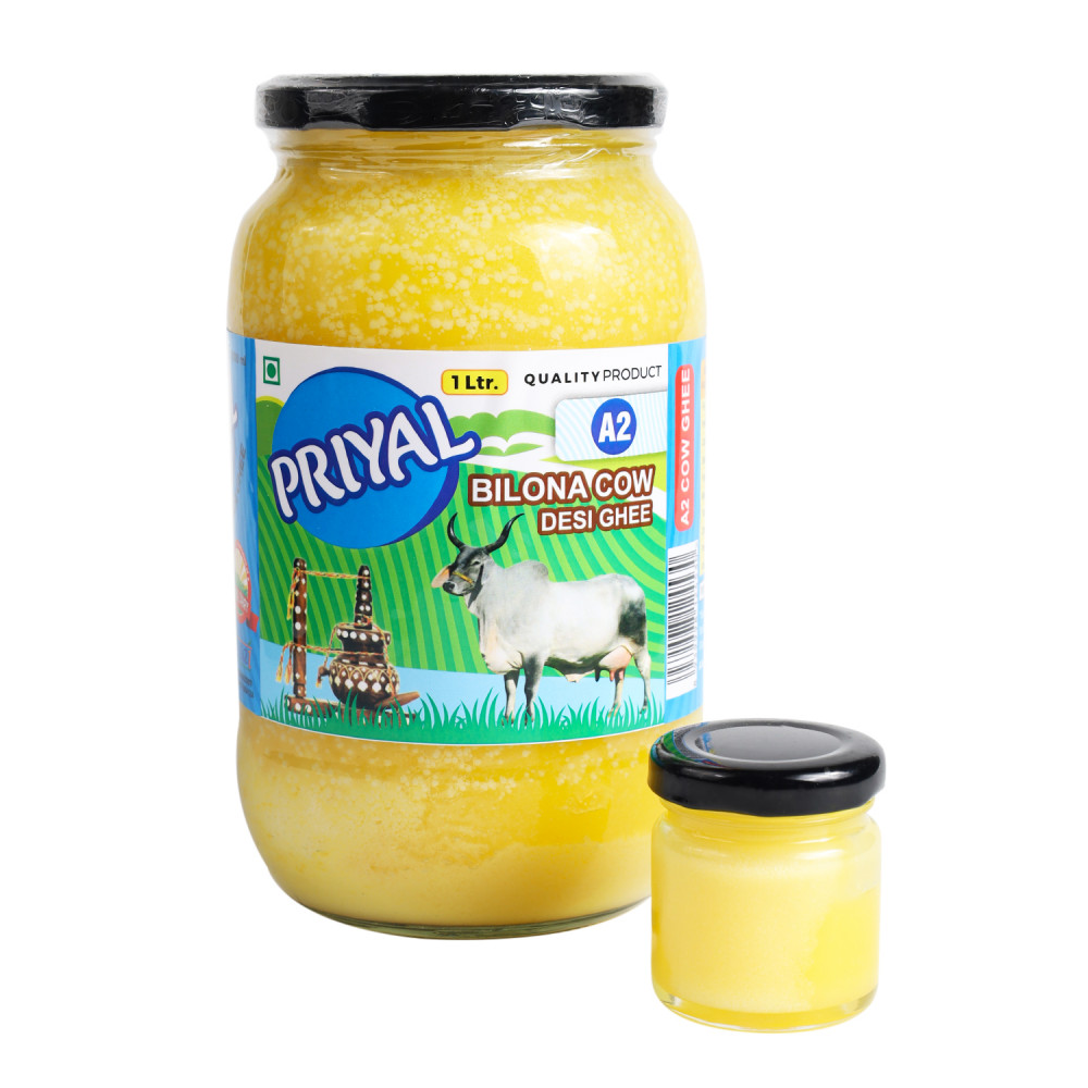 Image of PRIYAL A2 Cow Bilona Desi Ghee Glass Jar [1000 ML]