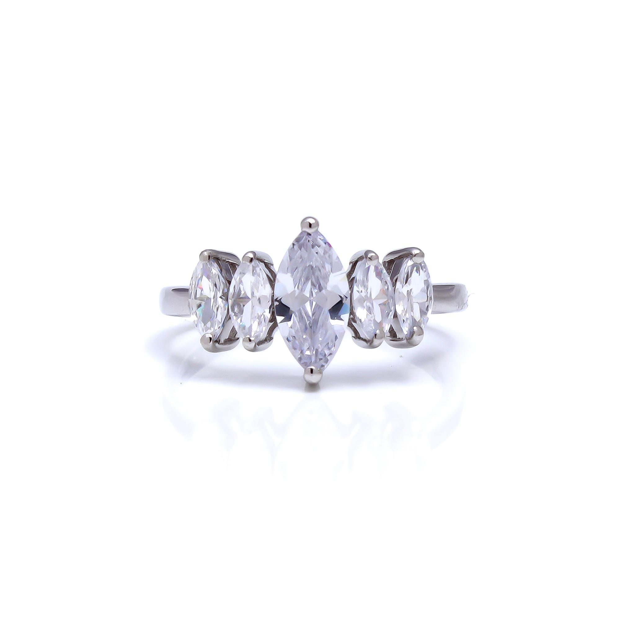 Lab Grown Diamond Five Stone Marquise Ring