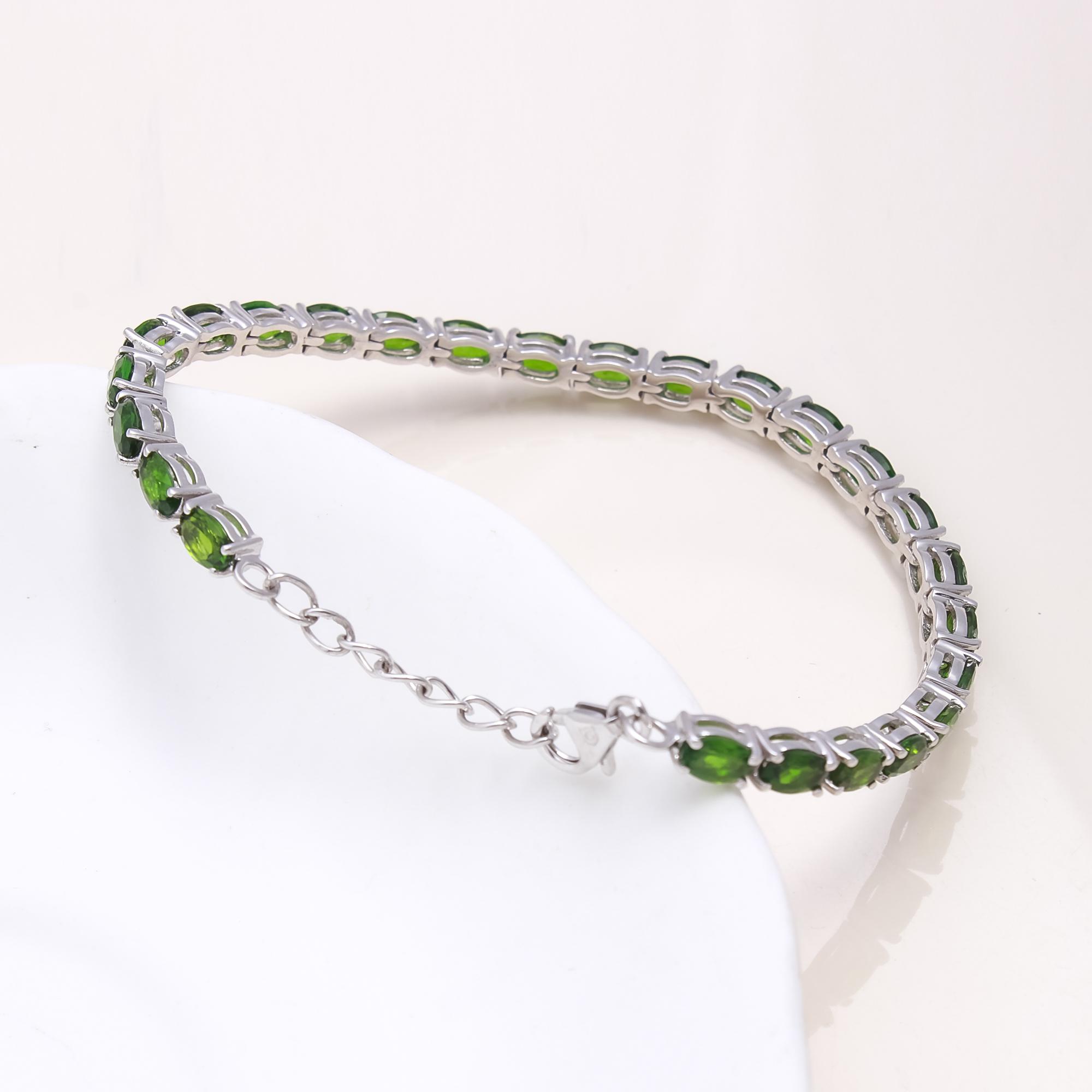 Chrome Diopside Tennis Bracelet