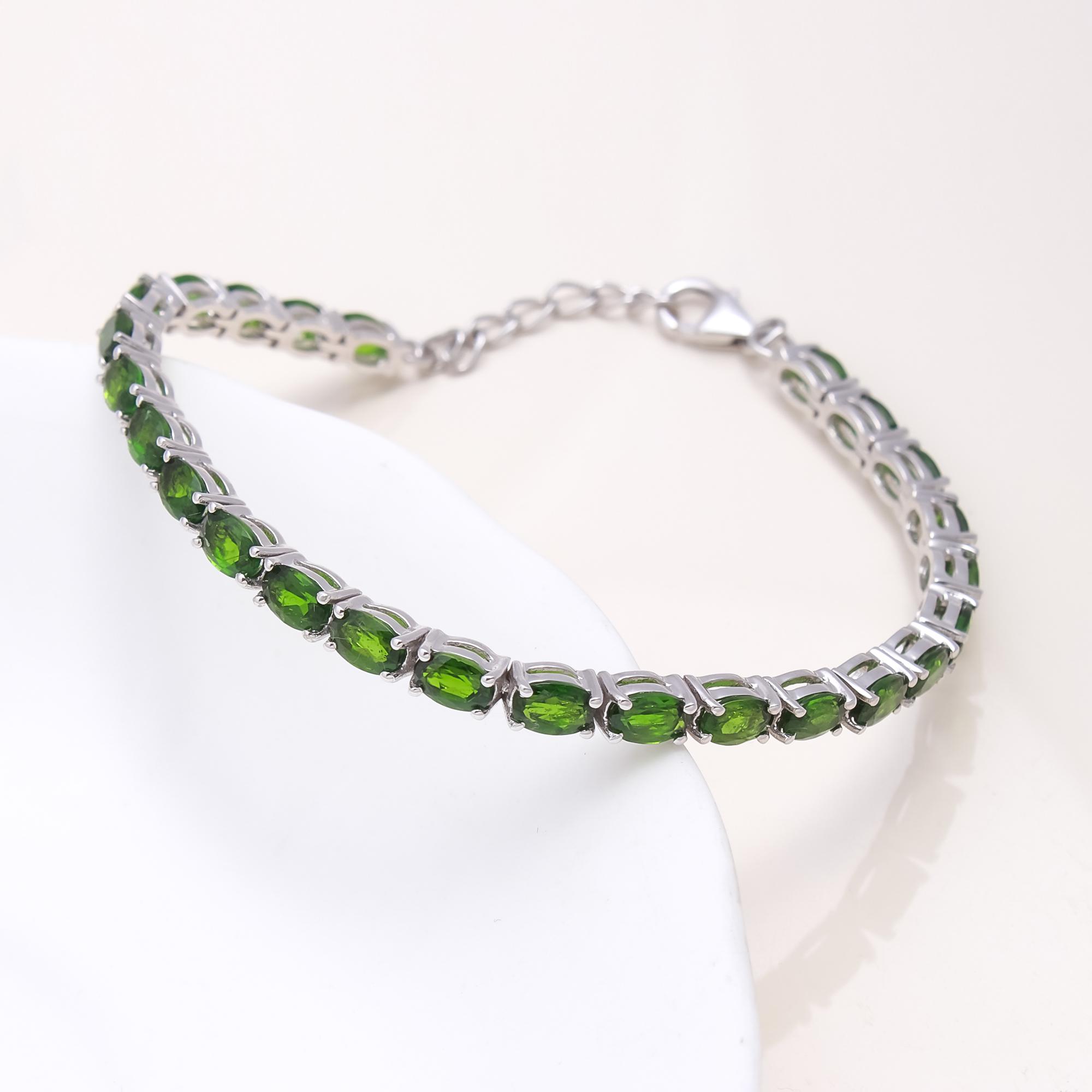Chrome Diopside Tennis Bracelet