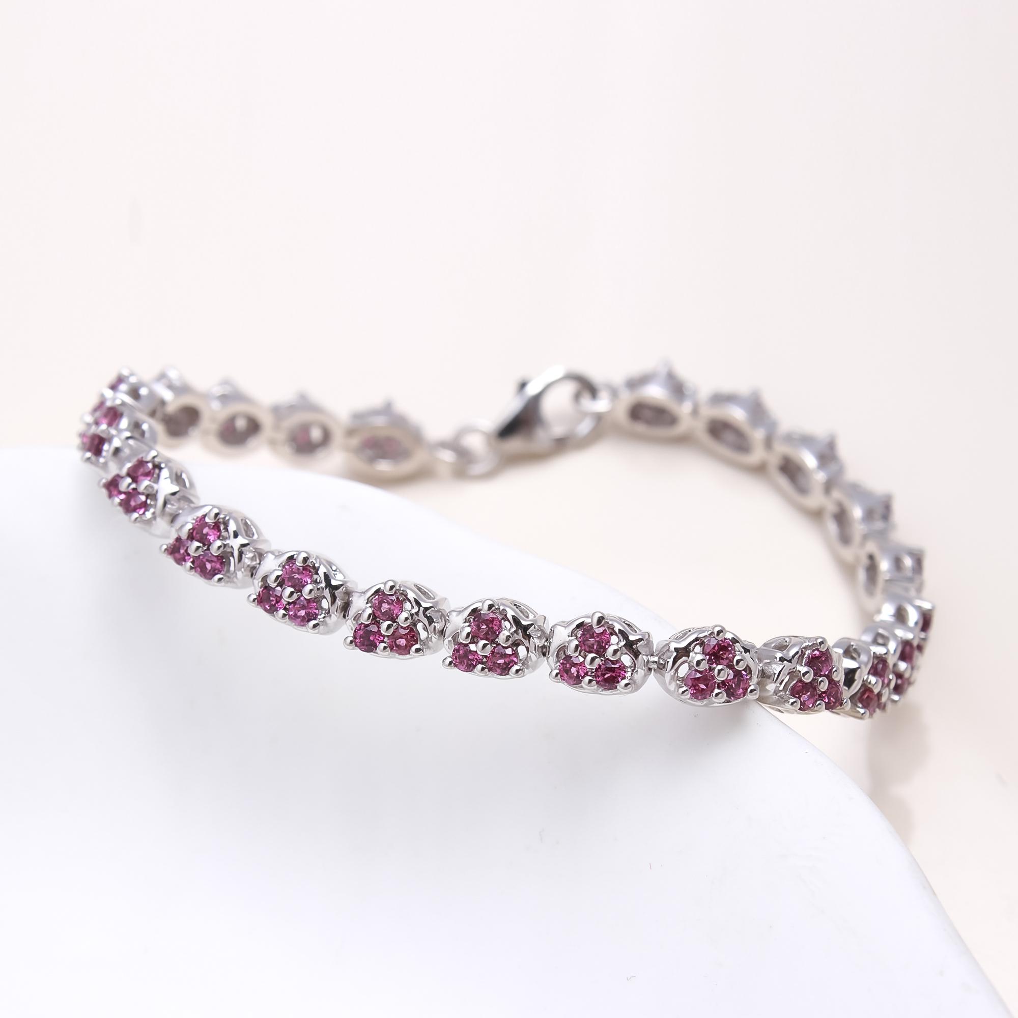 Rhodolite Garnet Tennis Bracelet