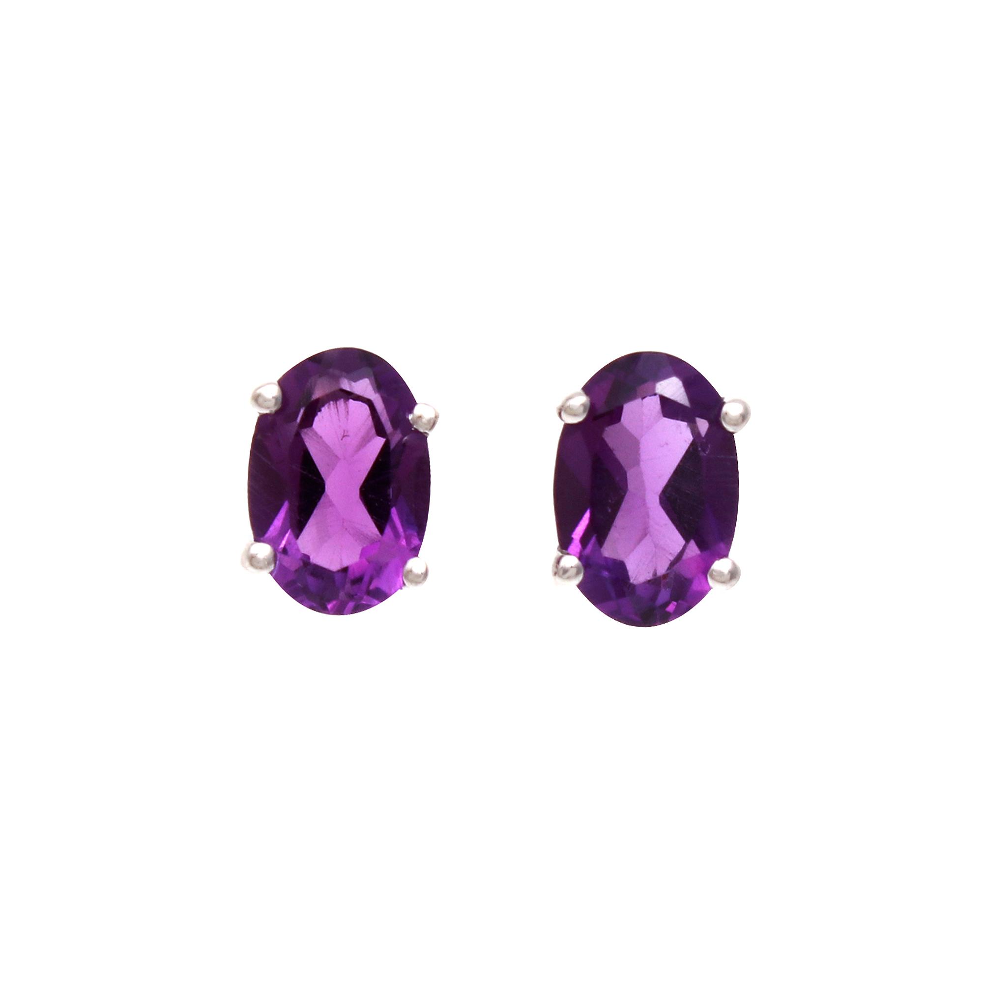 Amethyst Studs Earrings