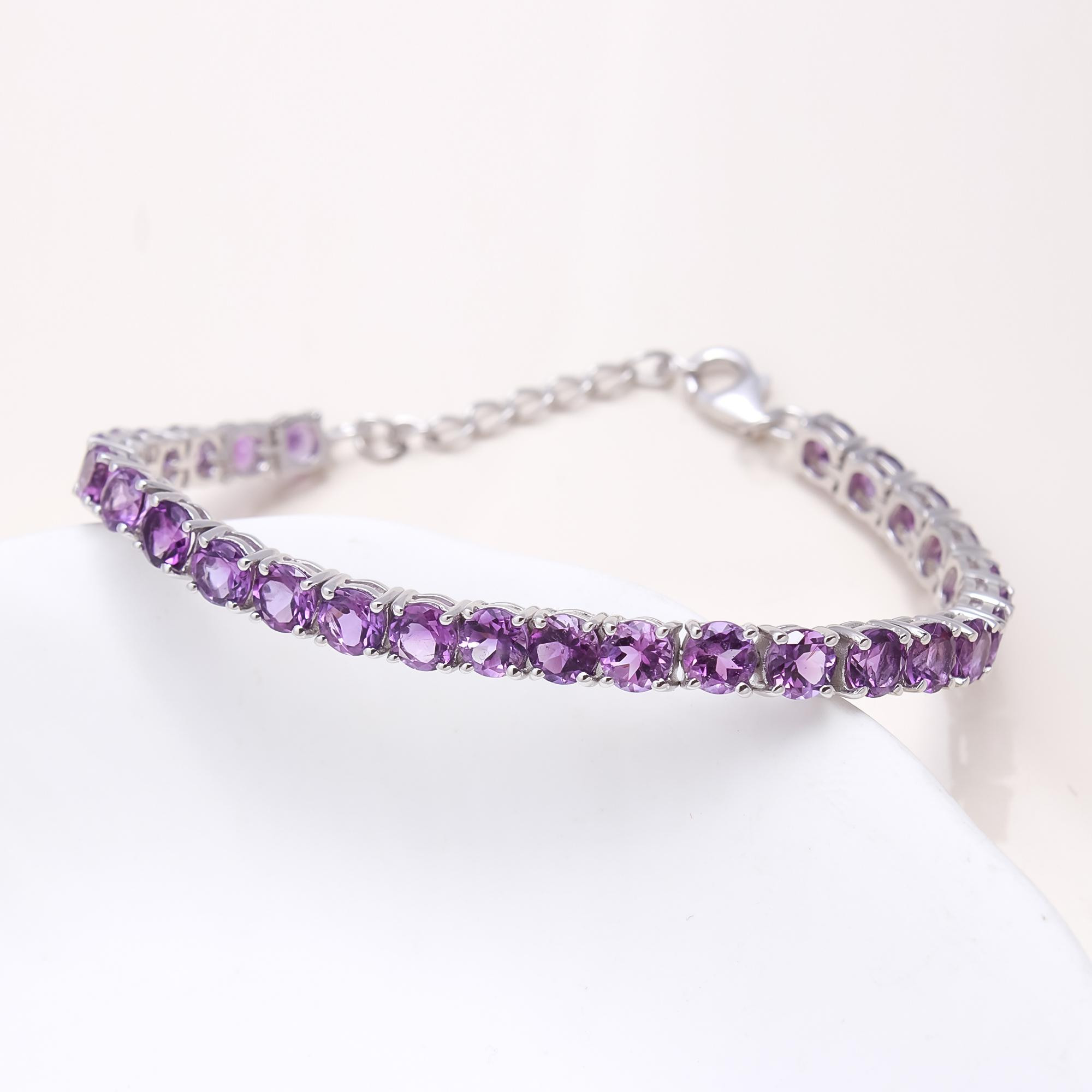 Brazilian Amethyst Tennis Bracelet