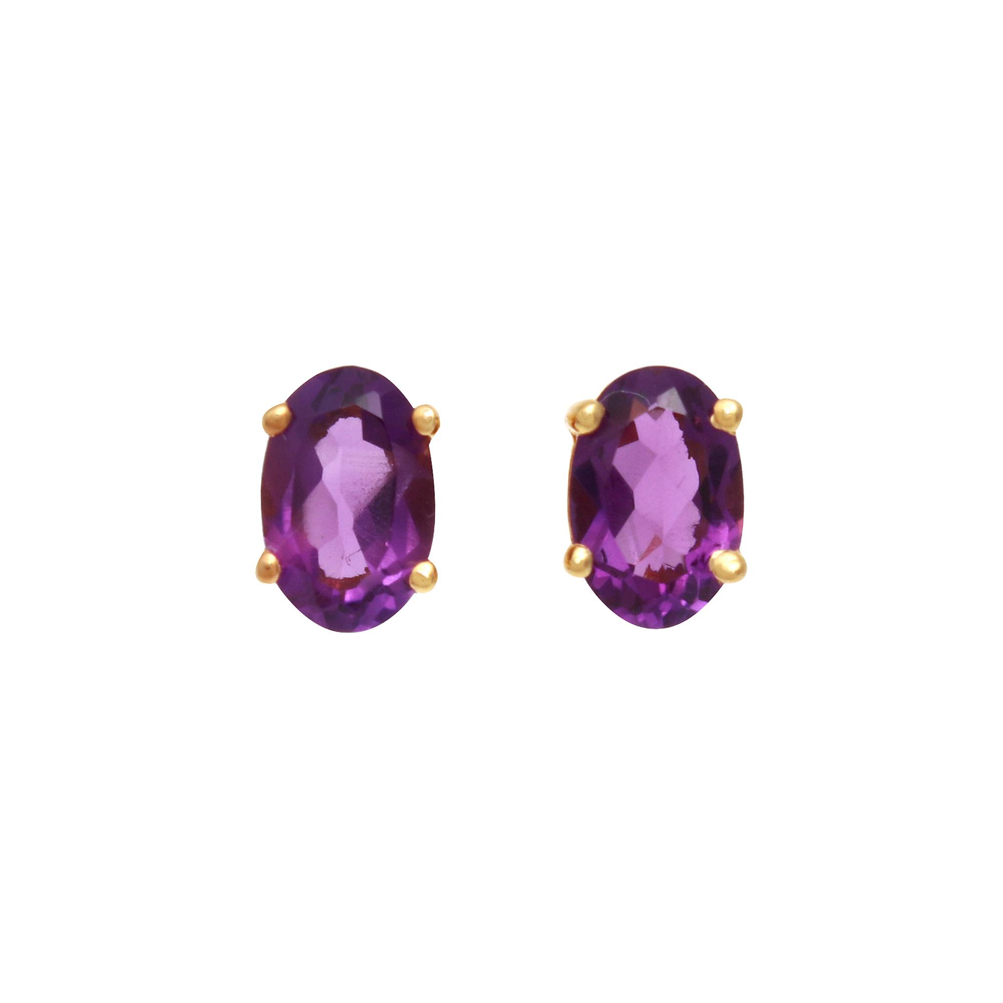Amethyst Studs Earrings