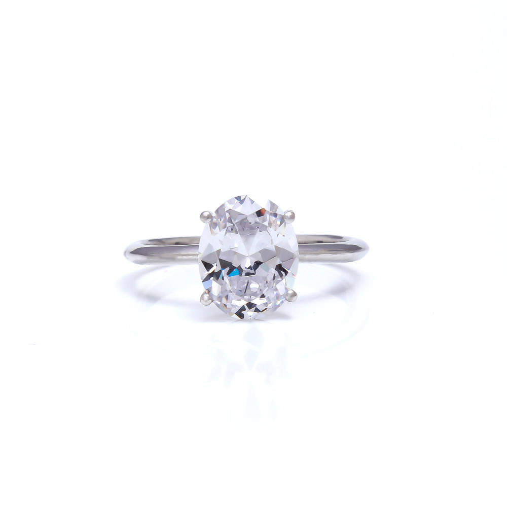 Image of Lab Grown Diamond Oval Solitaire Ring