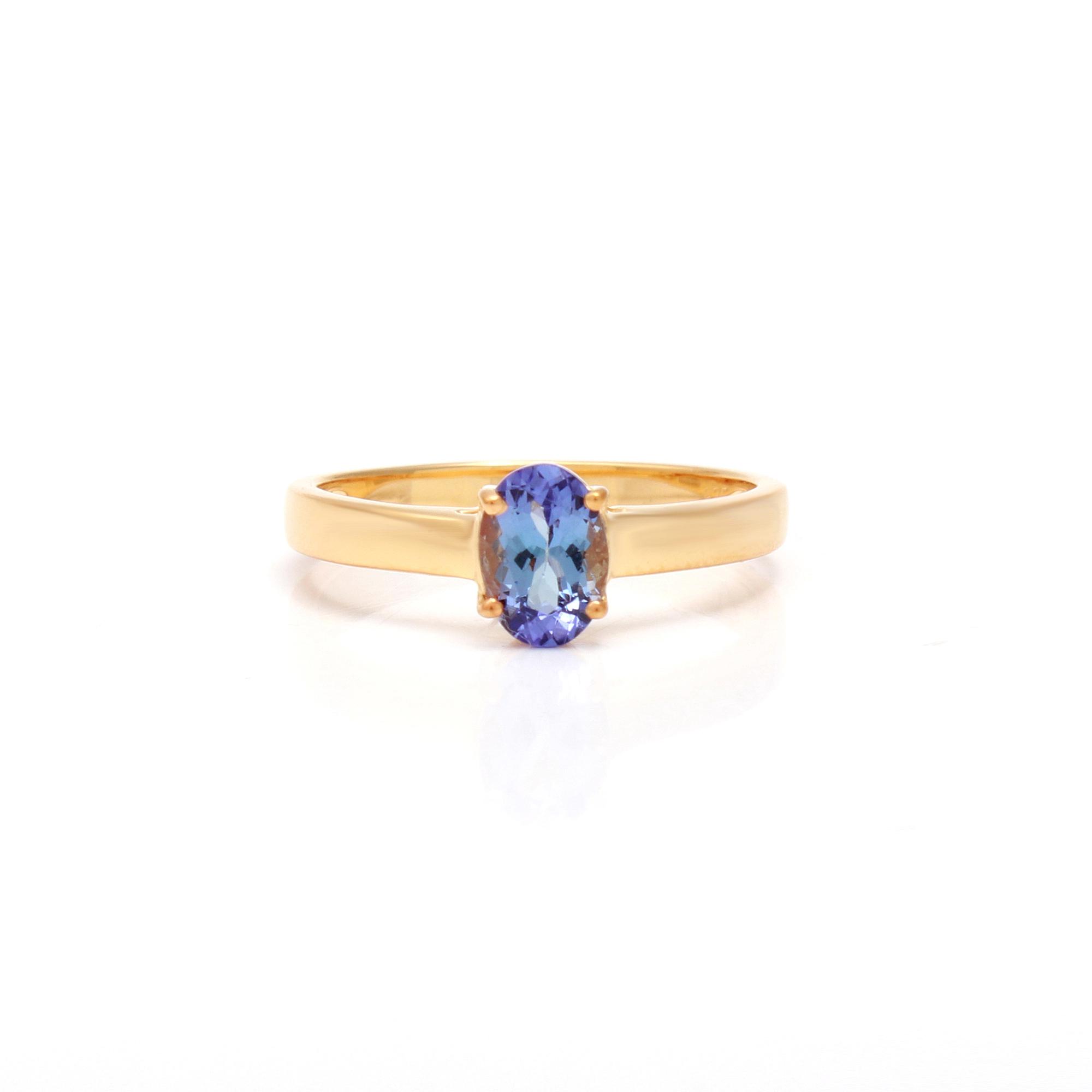 Tanzanite Solitaire Ring