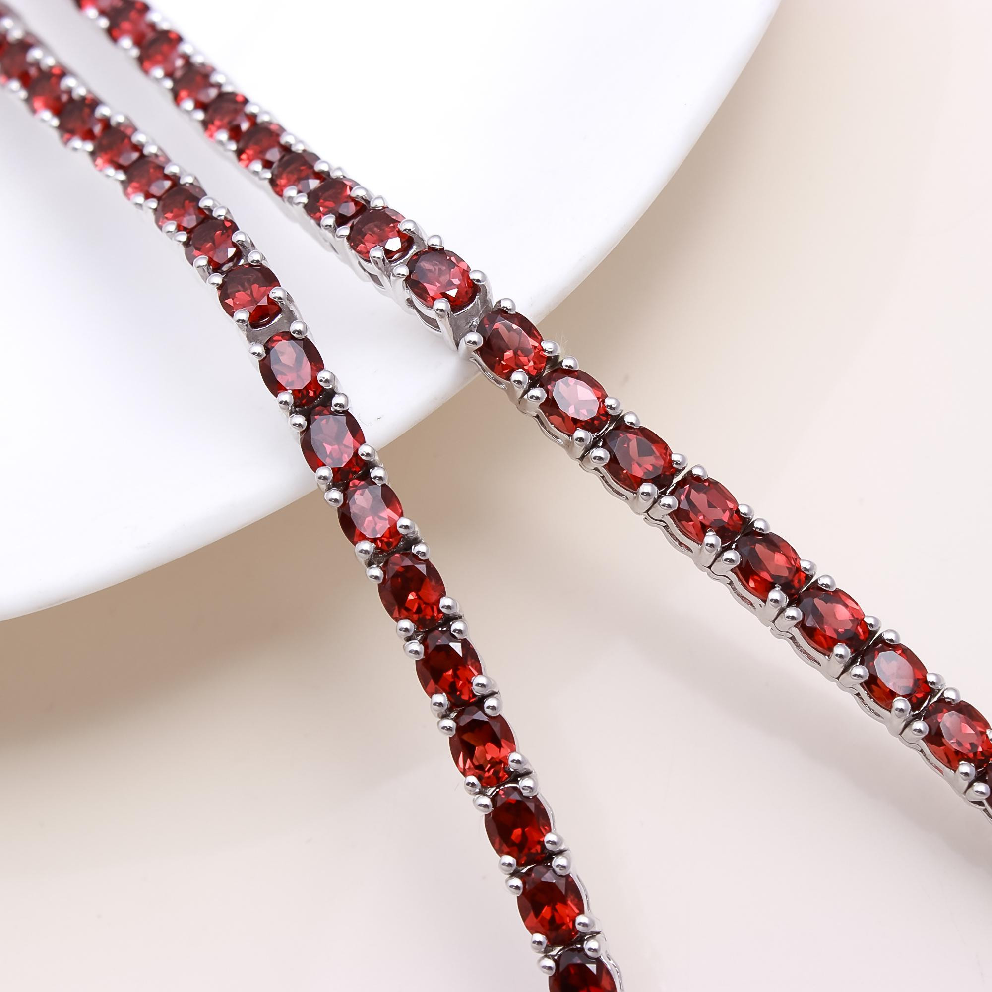 Red Garnet Tennis Necklace